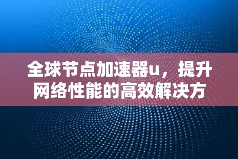 全球节点加速器u,提升网络性能的高效解决方案 全球节点加速器u,提升网络性能的高效解决方案