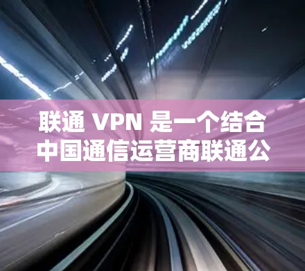 联通 VPN 是一个结合中国通信运营商联通公司通信能力和服务安全性的VPN服务。它提供灵活的使用方式和多样的功能选项，适合需要加密通信的用户。以下是详细的信息